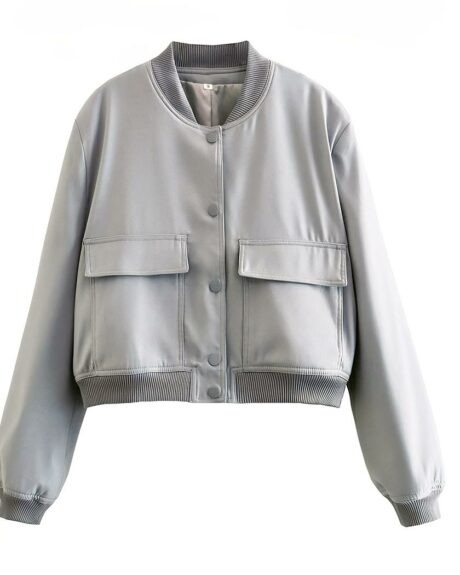 Blouson bomber femme à boutons pression