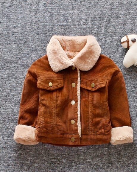 Blouson chaud en velours fourré pour bébé