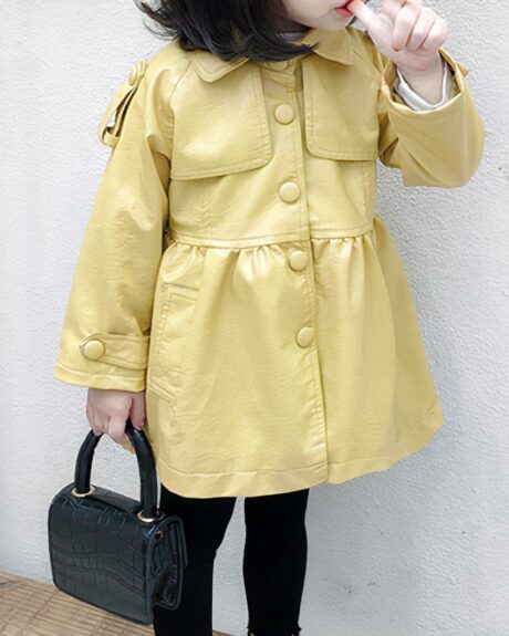 Blouson en cuir synthétique élégant pour fille