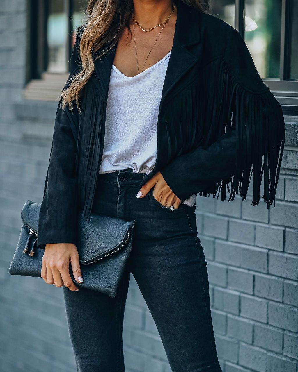 Veste style Trucker en daim The Edit - Marron foncé - Femme