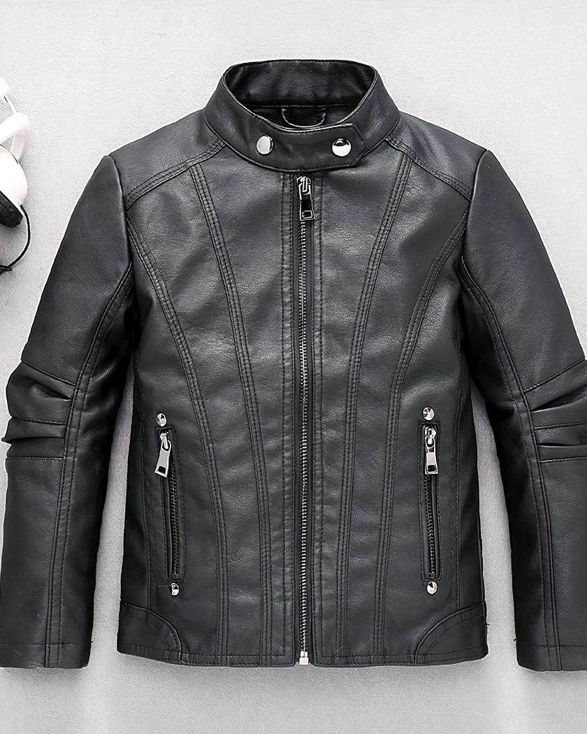Blouson de moto stylé en simili cuir pour garçon • Mon Blouson