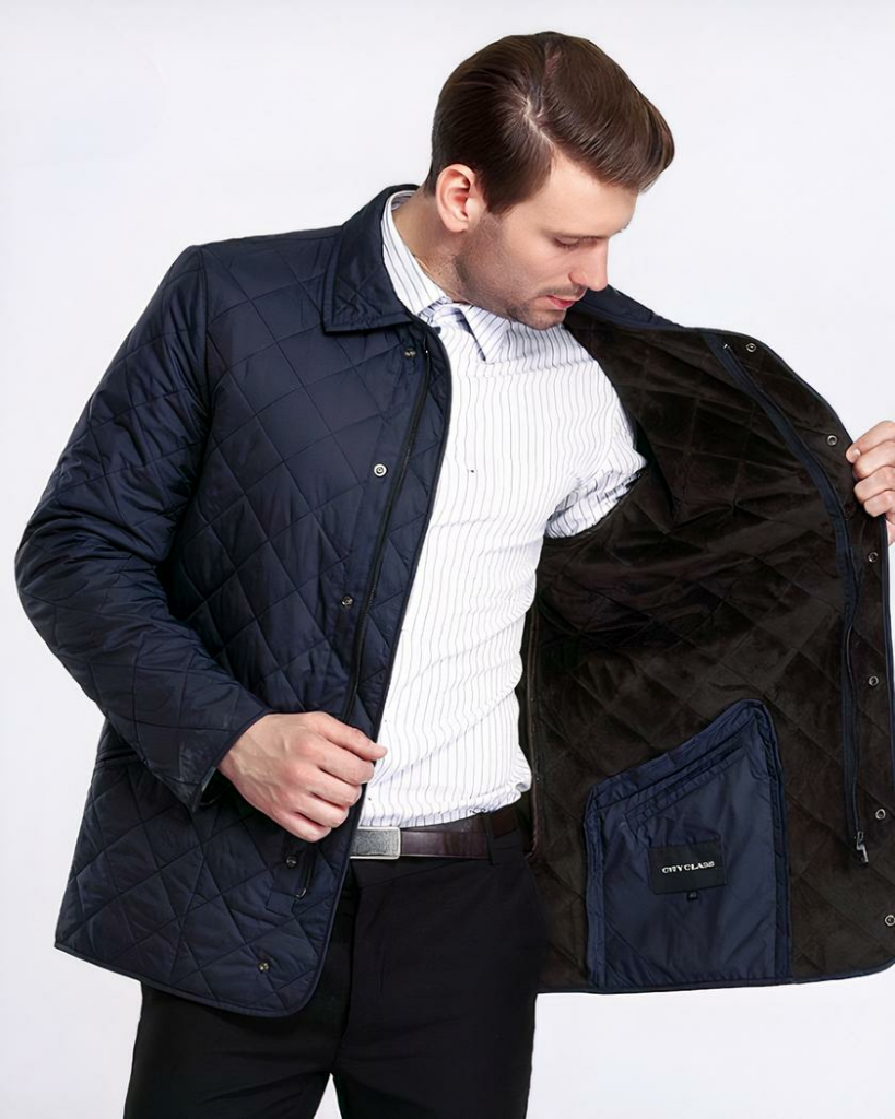 Gilet Polaire Matelassé Chauffant Pour Hommes | Couleur Bleu Brumeux, Nombreuses Poches, Toutes Saisons