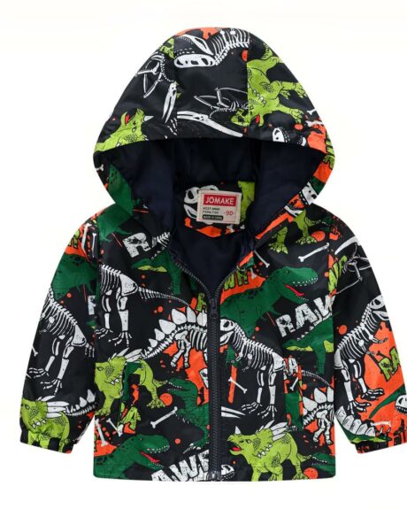 Blouson à capuche coupe-vent à imprimés pour garçon