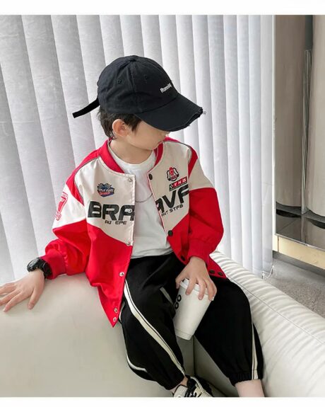 Blouson de moto en coton pour garçon