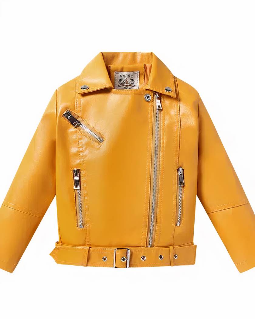 Blouson en simili cuir coloré pour fille