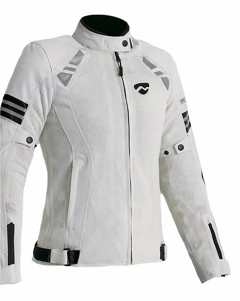 Blouson moto femme avec bandes réfléchissantes