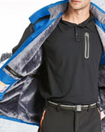 Blouson ski bleu pour homme avec intérieur fourré gris