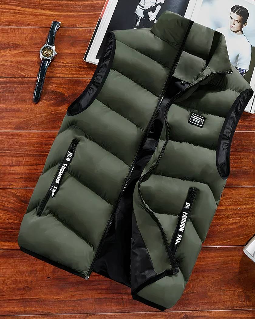 Gilet Matelassé Sans Manches Pour Homme – Chaud Et Stylé Pour L’hiver