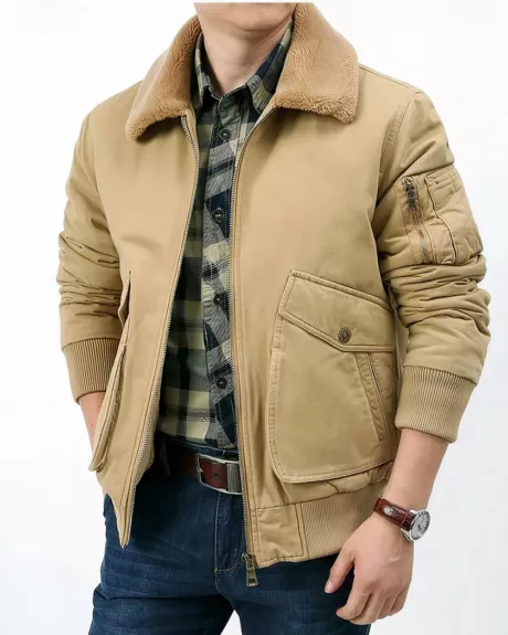 Blouson Aviateur Pour Homme, Printemps, Automne, Style Coréen, Léger, Décontracté, Grande Poche, Fermeture éclair, Noir