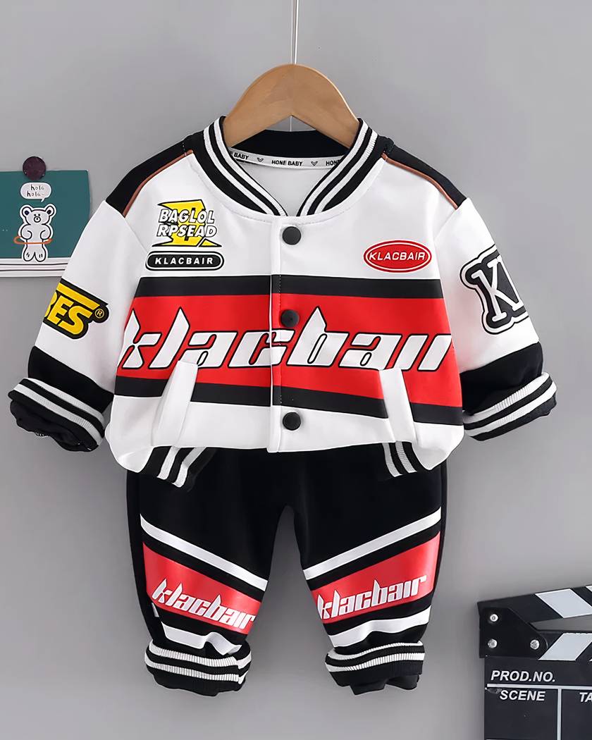 Blouson de moto pour garçon et son pantalon assorti