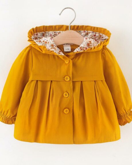 Blouson mi-saison à capuche pour bébé fille
