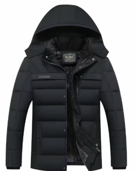 Blouson d'hiver chaud à capuche en laine pour homme
